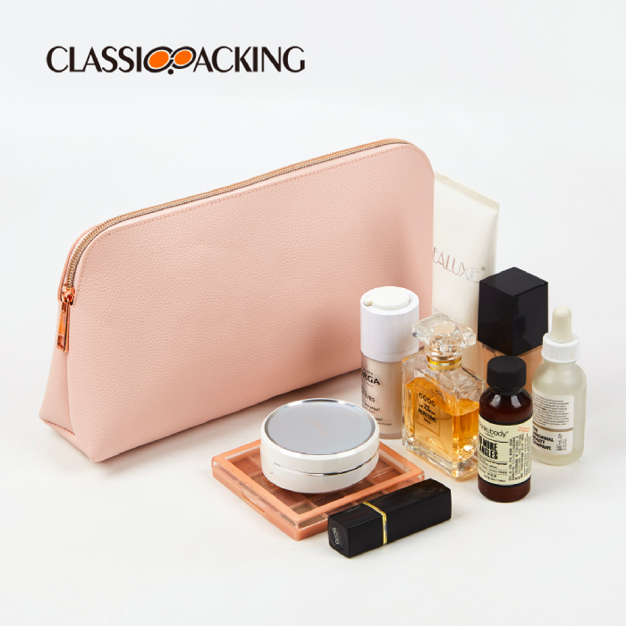light pink cosmetic bag size comparison